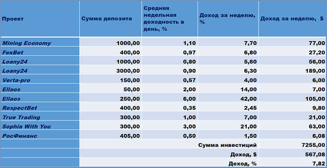 инвестицинный отчет